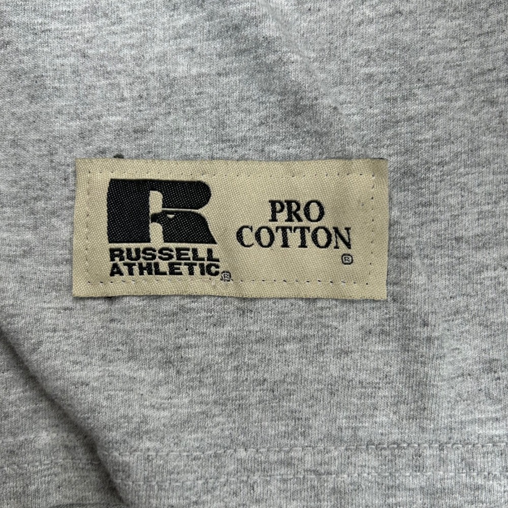 Vintage Russell Athletic Pro Cotton Long Sleeve Mock Neck Shirt Gray Mens M - Picture 5 of 8
